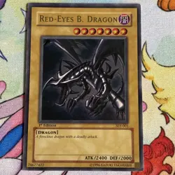 MP$ Yugioh Red-Eyes Black Dragon SDJ-001 1st Edition Holo Rare Yu-Gi-Oh! - Image 1