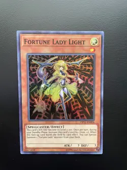 Yugioh Fortune Lady Light OP11-EN004 Super Rare Unlimited Edition NM/LP - Image 1