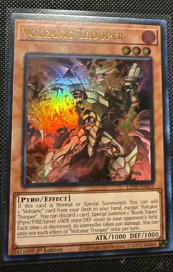 YUGIOH Ultra Rare Volcanic Trooper LD10-EN019 1st Edition - Image 1