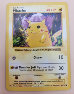 Vintage Pokemon - Red Cheeks Pikachu 58/102 - Shadowless - Base Set - MP - Image 3