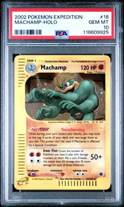 2002 Pokemon Expedition #16 Machamp Holo PSA 10 GEM MINT - Image 1