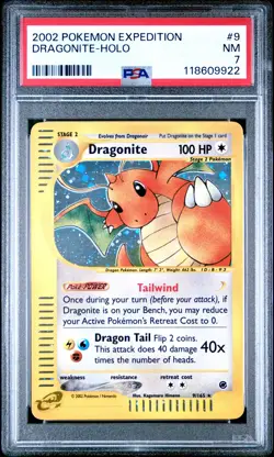 2002 Pokemon Expedition #9 Dragonite Holo PSA 7 NM - Image 1