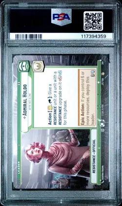 Star Wars Unlimited Jump Lightspeed HYPERSPACE Admiral Holdo Rare Leader Card - Image 2