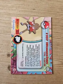 Topps Hitmonchan #107 Pokemon Card with Blue Logo Non-Holo TV Series - Image 2