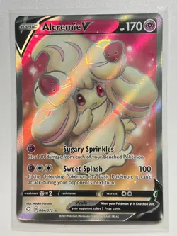 Alcremie V 64/72 Holo Full Art Ultra Rare Card Pokemon Shining Fates - NM - Image 1