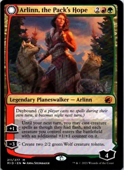 🔹 Arlinn, the Pack’s Hope // Arlinn, the Moon’s Fury | MID #211 | LP | MTG Foil - Image 1