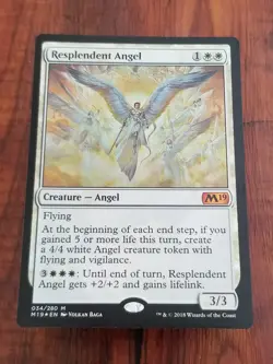 Resplendent Angel - Core Set MTG Magic The Gathering M19 Foil Card - #034/280 M - Image 1