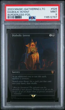 2023 MTG TALES OF MIDDLE-EARTH COMMANDER BORDERLESS-FOIL DIABOLIC INTENT PSA 9 - Image 1