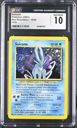 🌀 SWIRL 🌀 CGC 10 SUICUNE NEO REVELATION HOLO 14 POKEMON LOW POP🌀 SWIRL 🌀 - Image 1