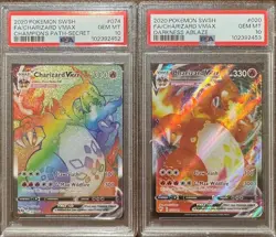 PSA 10 CHARIZARD VMAX 074 & 020 CHAMPIONS PATH SECRET & DARKNESS ABLAZE POKEMON - Image 1