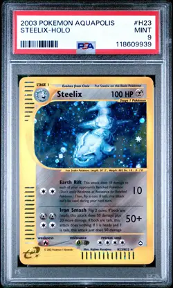 2003 Pokemon Aquapolis #H23 Steelix Holo PSA 9 MINT - Image 1