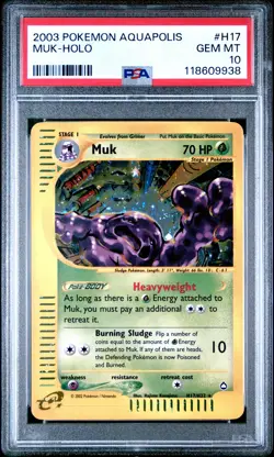 2003 Pokemon Aquapolis #H17 Muk Holo PSA 10 GEM MINT - Image 1