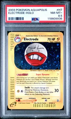 2003 Pokemon Aquapolis #H7 Electrode Holo PSA 8.5 NM-MINT+ - Image 1