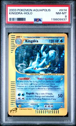 2003 Pokemon Aquapolis #H14 Kingdra Holo PSA 8 NM-MINT - Image 1