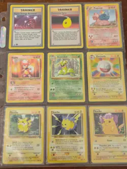 Lot of 9 Pokemon TCG Cards in Binder Page - Excellent Condition WOTC Vintage - Image 1
