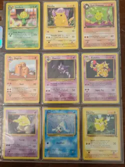 Lot of 9 Pokemon TCG Cards in Binder Page - Excellent Condition WOTC Vintage - Image 1