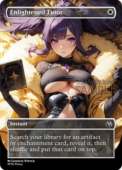 MTG - Enlightened Tutor - Fanart Borderless Style - EDH / Playtest - Image 1