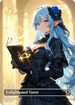 MTG - Enlightened Tutor - Fanart Borderless Style - EDH / Playtest - Image 1