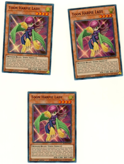 Set Of 3 Toon Harpy Lady BLCR-EN066 Foil 1st Edition Ultra Rare Yugioh - Image 1
