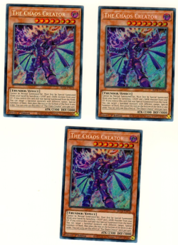 Set Of 3 The Chaos Creator BLCR-EN070 Foil 1st Edition Secret Rare Yugioh - Image 1
