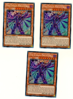 Set Of 3 The Chaos Creator BLCR-EN070 Foil 1st Edition Secret Rare Yugioh - Image 3