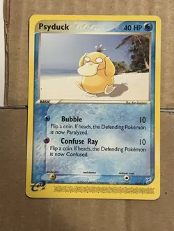 Psyduck 44/95 Team Magma vs Team Aqua Regular e reader pokemon card MP - Image 1