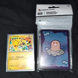 Digglets Cave Pokemon TCG Card Sleeves with Pikachu 2025 Worlds Trading Card - Image 1