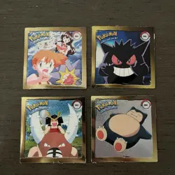 Pokemon Art Box Lot of 18 Flipz Gold Pokemon Chase Stickers w/ Gengar & Ash - Image 3