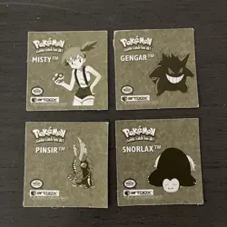 Pokemon Art Box Lot of 18 Flipz Gold Pokemon Chase Stickers w/ Gengar & Ash - Image 4
