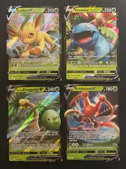 Pokemon Grass Type V Bundle 4 cards: Leafeon V #013/159, ect. (read description) - Image 1