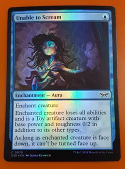 1x Unable to Scream | FOIL | Duskmourn: House of Horror | MTG Magic Cards - Image 1