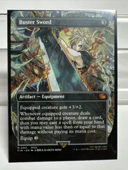 Buster Sword (Borderless) Final Fantasy NON FOIL # 351 MTG Alt Art - Image 2
