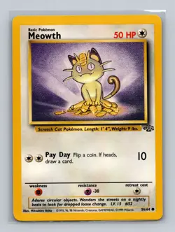 Meowth 56/64 - Jungle - Common - Pokemon Card TCG - LP - Image 1