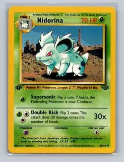 1st Edition Nidorina - Jungle - #40/64 - Vintage Pokemon Card 1999 WOTC LP - Image 1