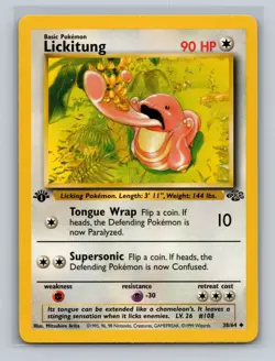 Lickitung 38/64 1st Edition Uncommon 1999 WOTC Jungle Pokemon Card Vintage LP - Image 1