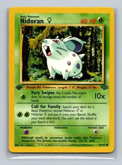2x Pokemon Jungle (1x Nidoran & 1x Nidoran 1st Edition) Non- Holo LP - Image 2
