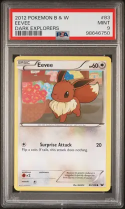 2012 POKEMON B&W DARK EXPLORERS #83 EEVEE PSA 9 - Image 1