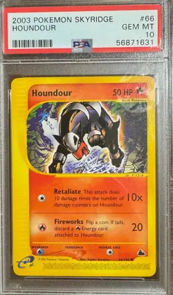PSA 10 HOUNDOUR SKYRIDGE 66 E-READER POKEMON 2023 GEM MINT - Image 1