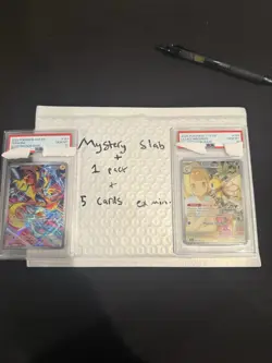 Pokemon Mystery Slab! Plus 1 Pack and 5 Cards EX Minimum!! Cgc and PSA ONLY* - Image 1