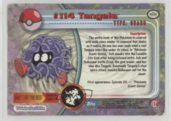 Tangela Topps Pokemon TV Animation Edition Series 2 #114 2000 - Image 2