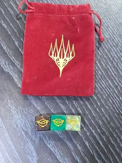 MTG, Lord Of The Rings, Promo Dice (D6) Each one and Dice bag (3 dice in total) - Image 1