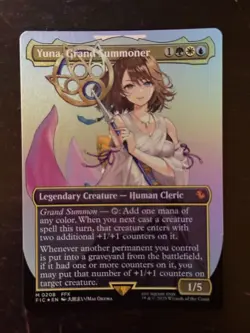 MTG Final Fantasy English Yuna, Grand Summoner Borderless 0208 Foil - Image 1