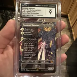Summon: Bahamut MTG (Borderless) Final Fantasy Mythic Rare Graded CGC 9 Mint - Image 1