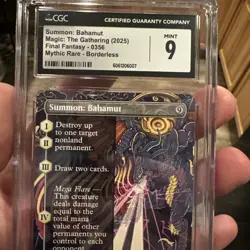 Summon: Bahamut MTG (Borderless) Final Fantasy Mythic Rare Graded CGC 9 Mint - Image 3