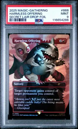2025 MTG SECRET LAIR DROP FOIL #868 HARMLESS OFFERING PSA 9 - Image 1