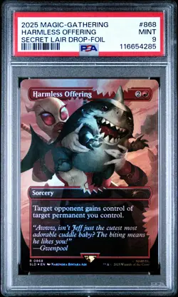 2025 MTG SECRET LAIR DROP FOIL #868 HARMLESS OFFERING PSA 9 - Image 1