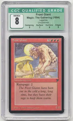 Graded Gold Signed Frost Giant CGC 8 Legends Artist Daniel Gelon 1994 MTG Magic! - Image 1