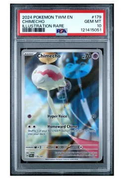 Pokemon PSA 10 GEM Chimecho 179/167 Twilight Masquerade Illustration Rare - Image 1