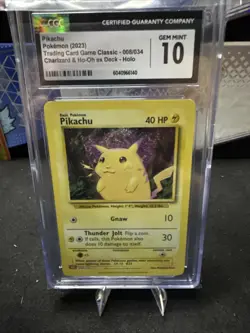 CGC Gem Mint 10 Pikachu 008/034 Trading Card Game Classic Holo - Image 1