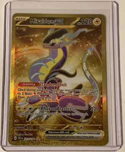 Miraidon ex 253/198 Scarlet & Violet Gold Full Art Holo Rare Pokemon Card NM - Image 1